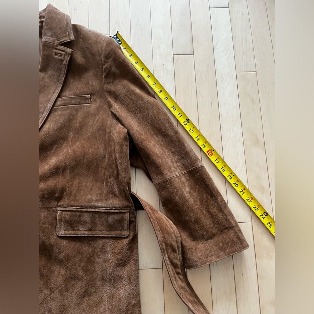 Zara Brown Suede Belted Coat - Picture 10 of 16